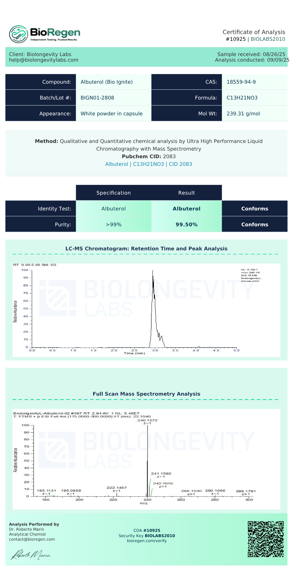 BioIgnite Albuterol(10925)