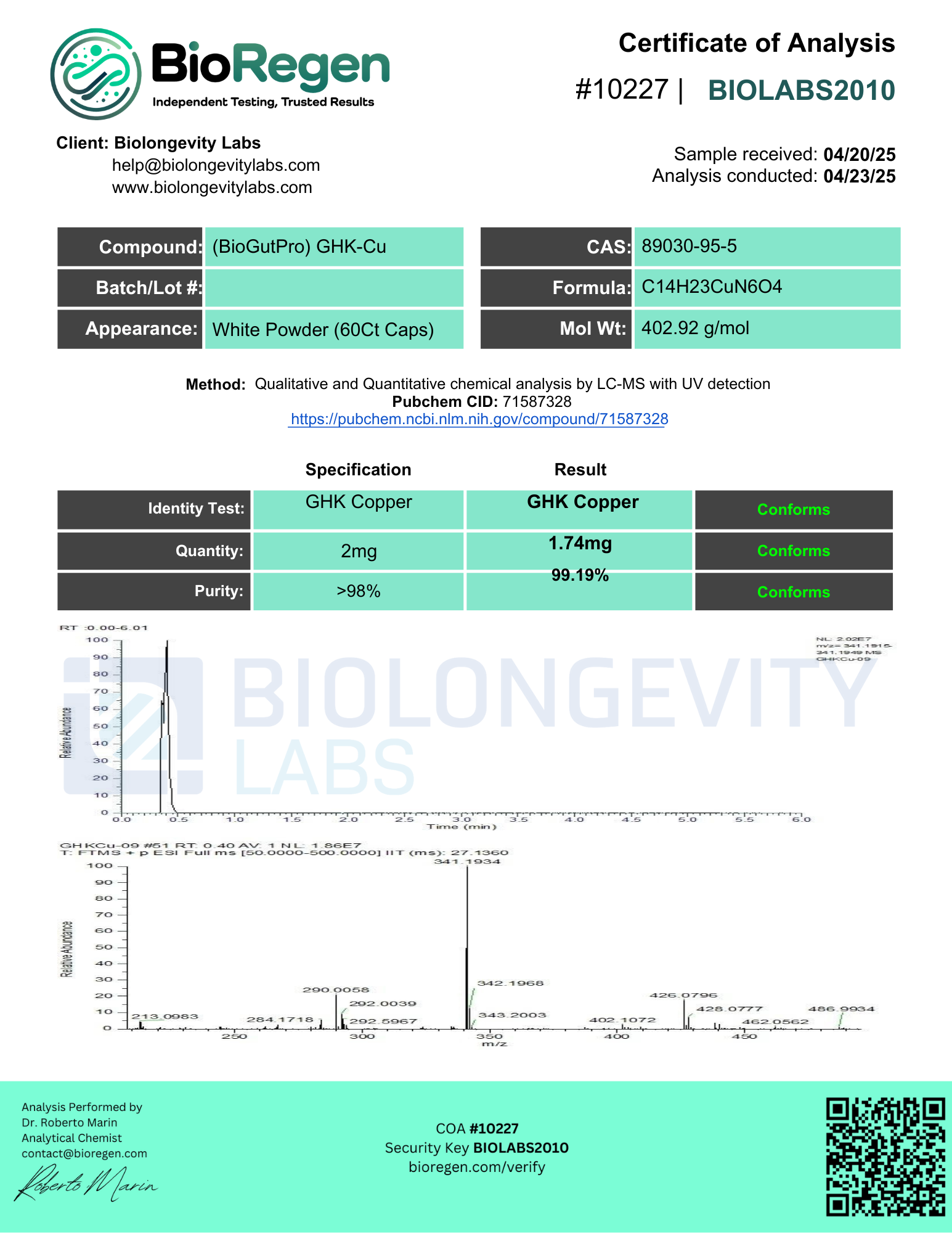 BioGutPro GHK-Cu(10227)