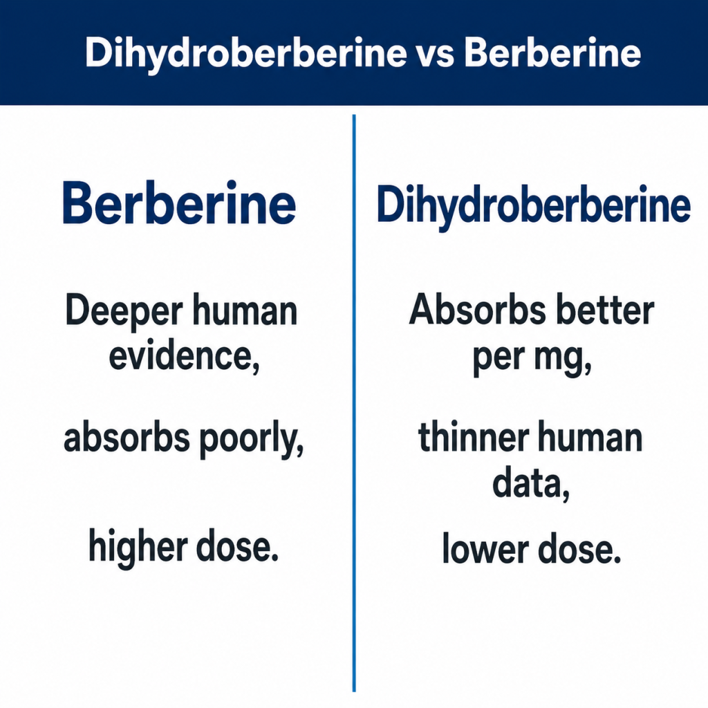 Dihydroberberine vs Berberine